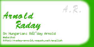 arnold raday business card